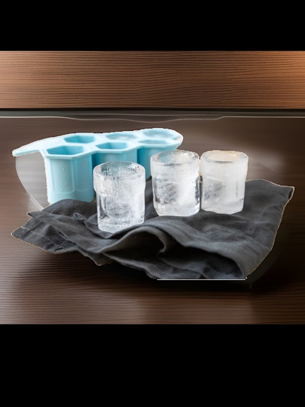 Silicone Hex 6 Ice Shot Mold Tray in Light Blue - Home Dining